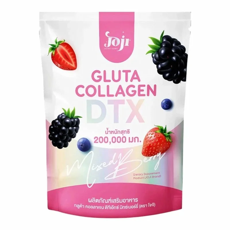 JOJI Gluta Collagen DTX : Boisson Collagène Détox & Éclat Fruits Rouges (10 Sachets)