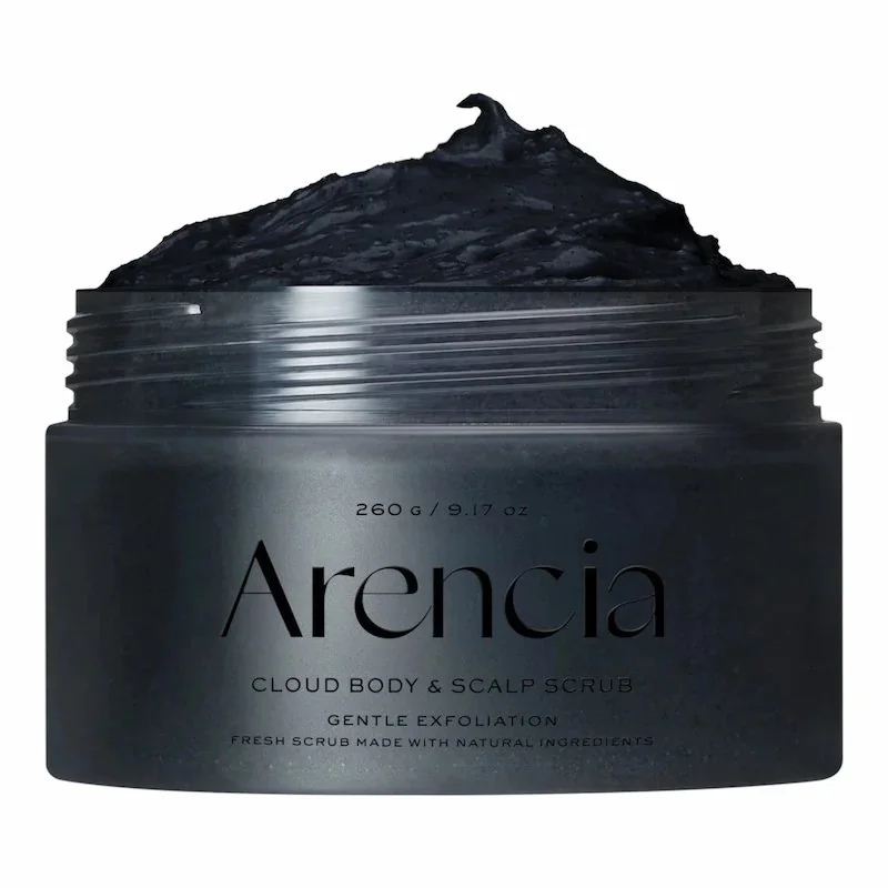 Arencia Fresh Cloud Black – Gommage Cuir Chevelu et Corps au Sel Marin Noir 250g